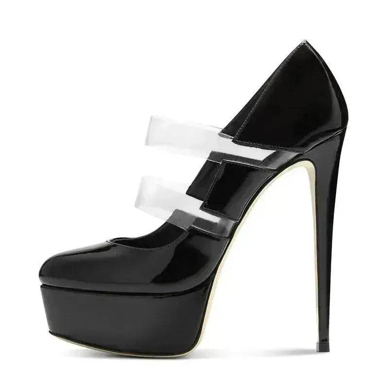 Women's Shoes PVC Stitching Platform High Heels - EX-STOCK Canada