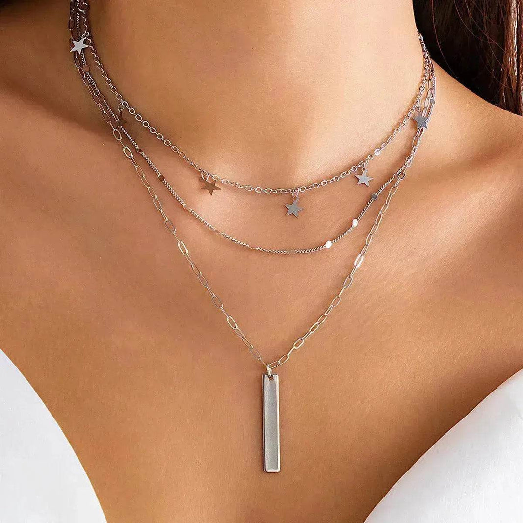 Women's Simple Slim Chain Multi-layer Imitation Pearl Necklace - EX-STOCK Canada