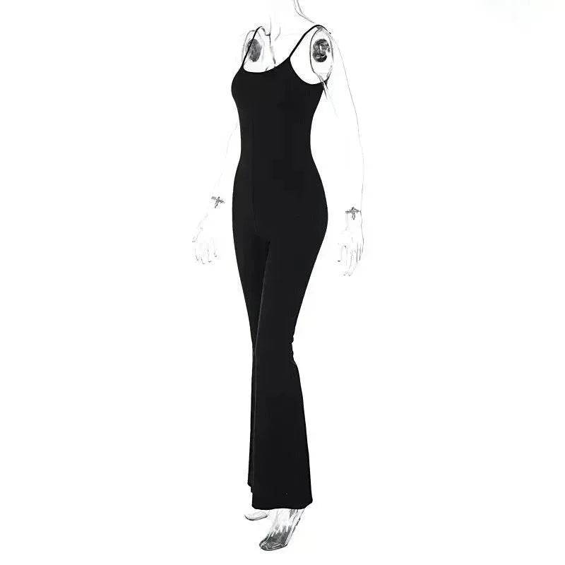Women's Slim-fit Solid Color Suspender Jumpsuit - EX-STOCK Canada