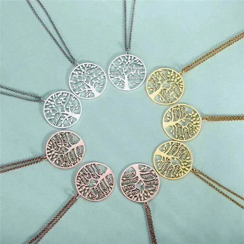 Women's Sliver Tree Of Life Stainless Steel Customized Necklace - EX-STOCK Canada