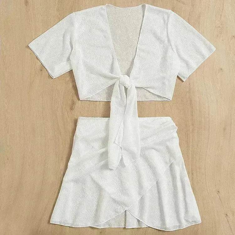 Women's Solid Color Two-piece Swimsuit Sun-proof Beach Dress - EX-STOCK Canada