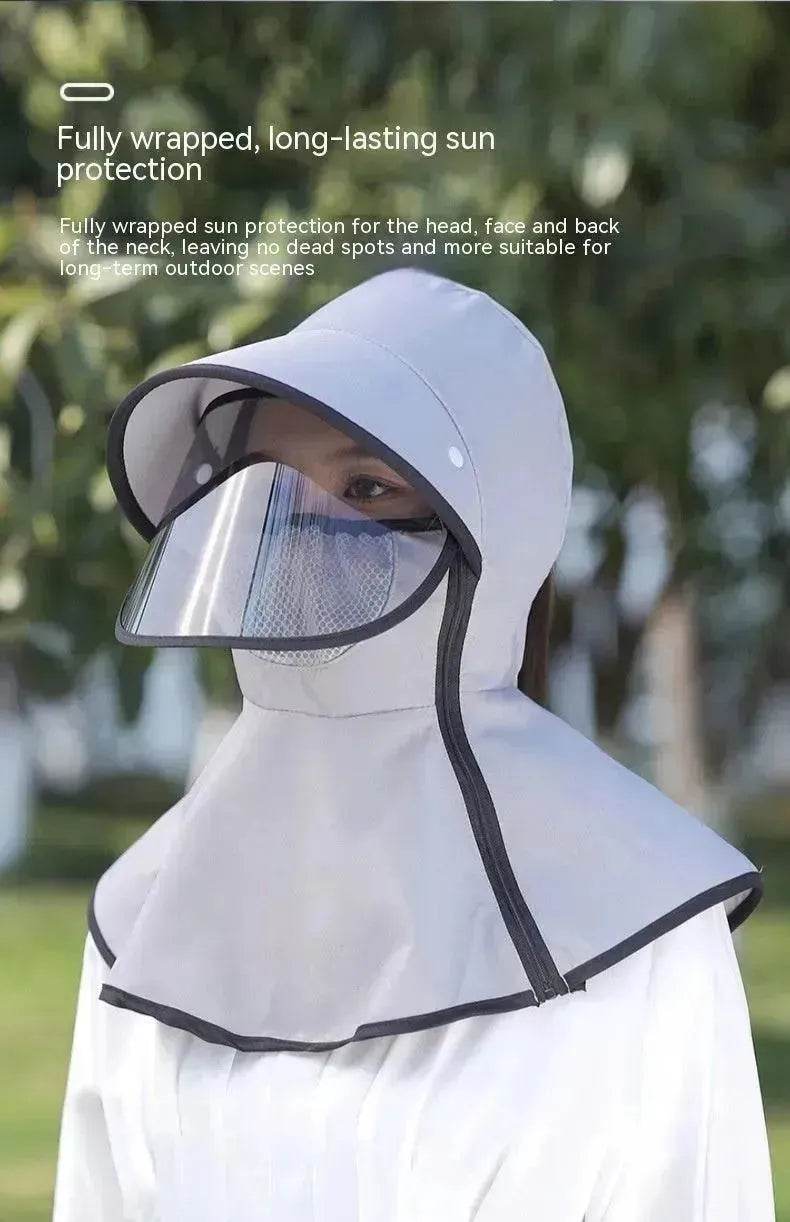Women's Summer Wide Brim Biking Face-covering Mask Sun Protection Hat - EX-STOCK Canada