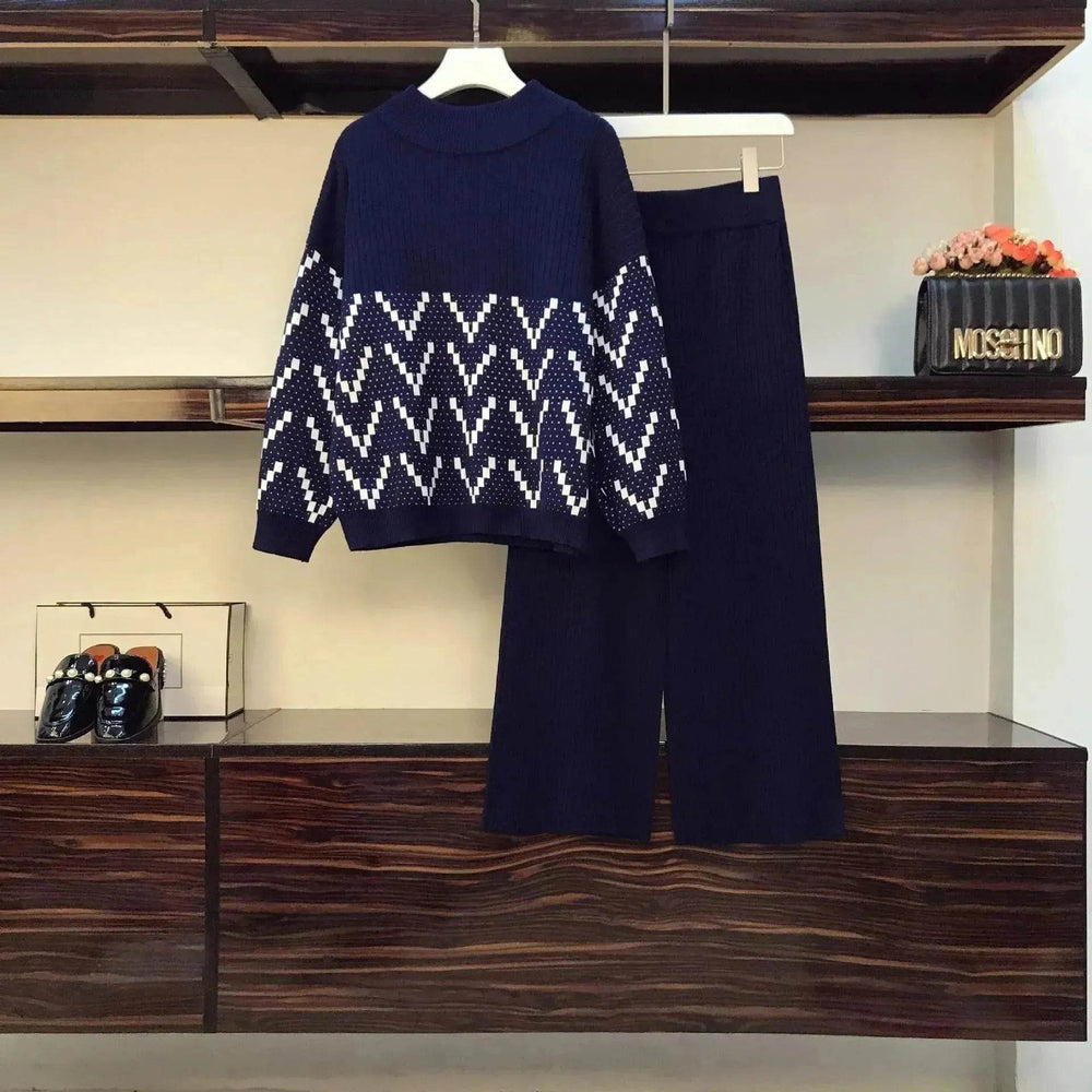 Women Two-piece knitted wide-leg pants - EX-STOCK Canada