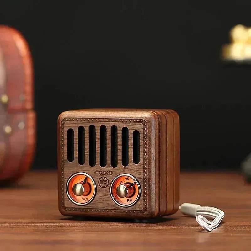 Wooden Bluetooth Speakers Retro Solid Wooden Audio With Radio Card - EX-STOCK Canada