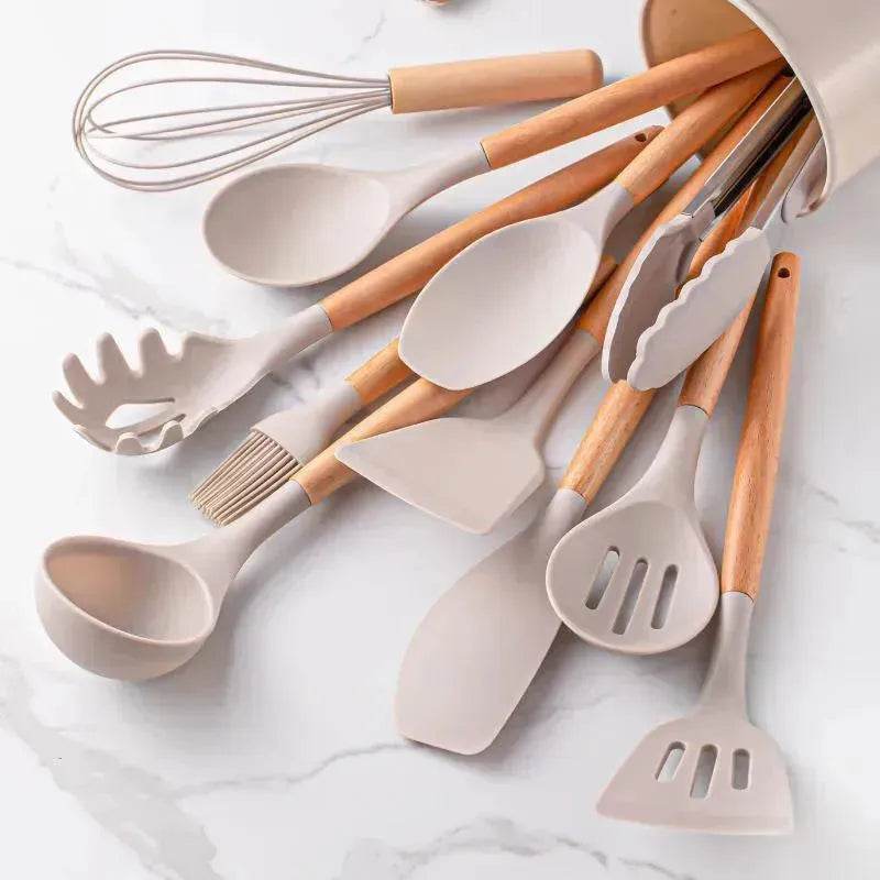 Wooden-Handled Food Grade Silicone Shovel - EX-STOCK Canada