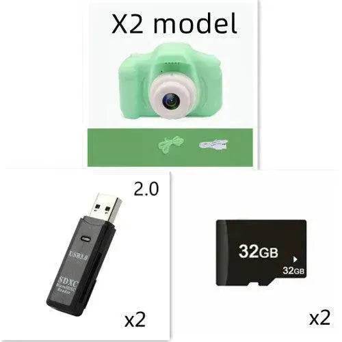 X2 HD Mini Children Cartoon Kids Digital Camera - EX-STOCK Canada