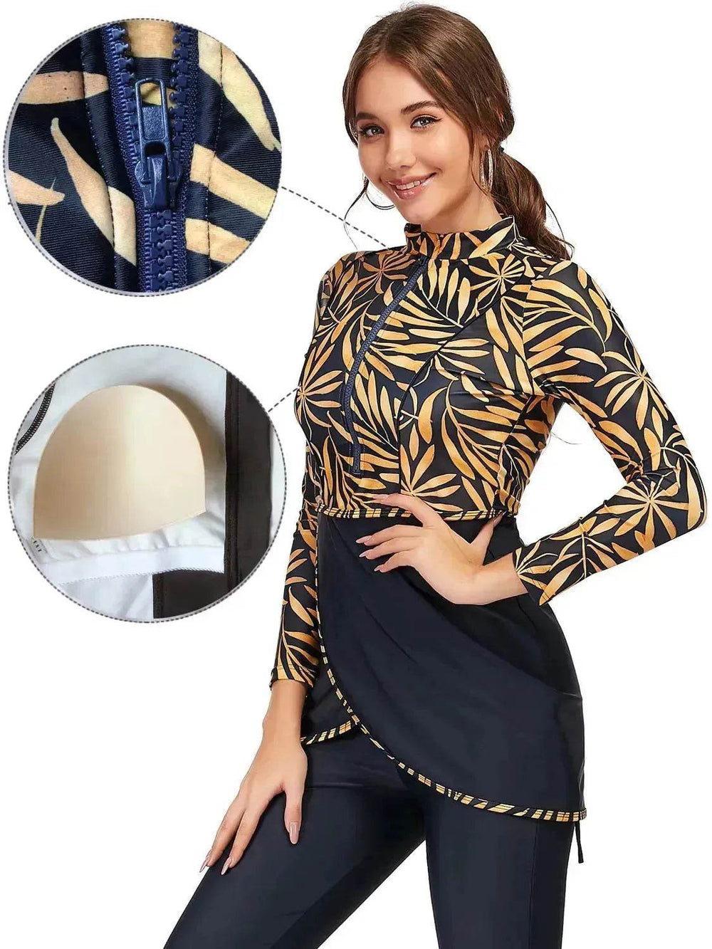 Zipper Arab Swimsuit Burkini Women - EX-STOCK Canada