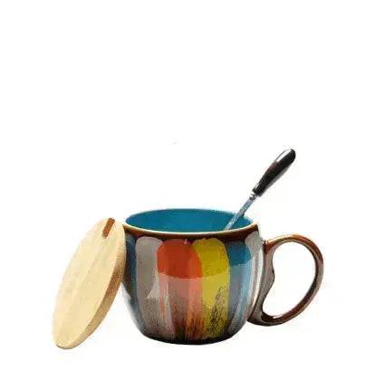 Creative Handmade European Style Ceramic Couples Mug with Lid Soon - EX-STOCK Canada
