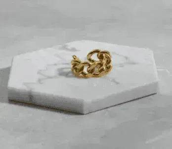 Fashionable with unique chain design ring - EX-STOCK Canada