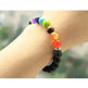 Handmade Black Lava Seven Chakra Healing Balance Beaded Bracelet - EX-STOCK Canada