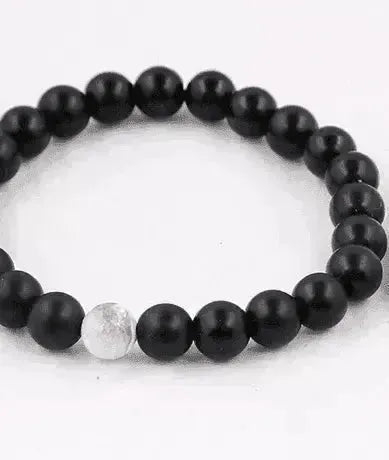 Handgefertigtes schwarzes Lava-Sieben-Chakra-Heilung-Balance-Perlenarmband - EX-STOCK CANADA