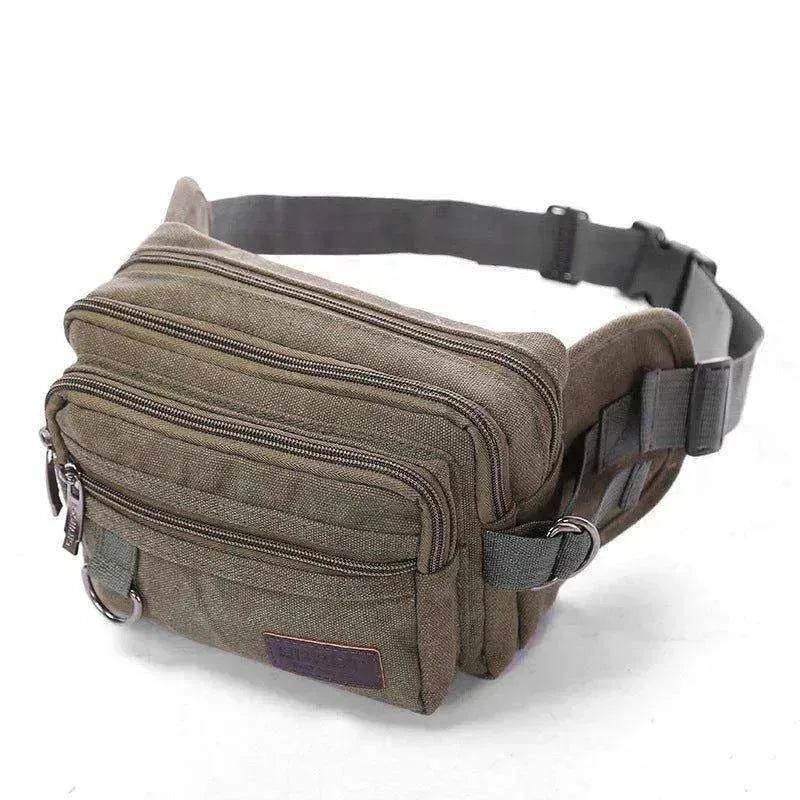 Canvas Fanny Pack With 4 Zipper Pockets Waist Bag - EX-STOCK Canada