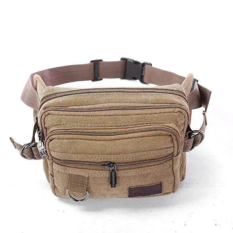 Canvas Fanny Pack With 4 Zipper Pockets Waist Bag - EX-STOCK Canada