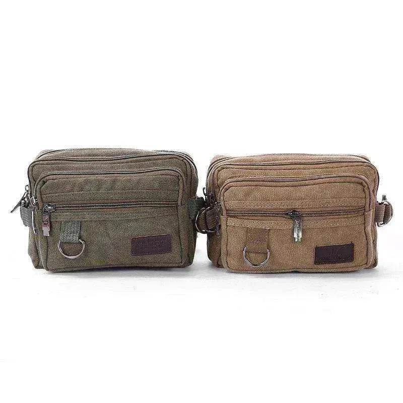 Canvas Fanny Pack With 4 Zipper Pockets Waist Bag - EX-STOCK Canada