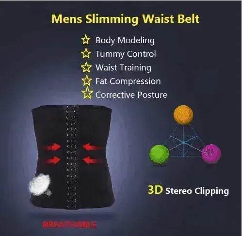 Men's abdomen invisible retractable seal waist clip breathable belt - EX-STOCK Canada