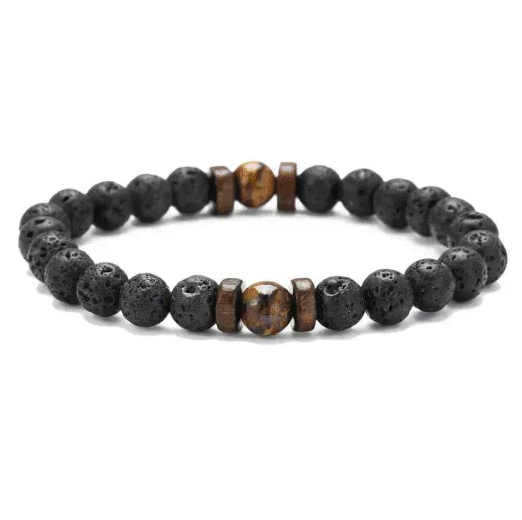 Personality Men's Black Volcanic Stone Bracelet - EX-STOCK Canada