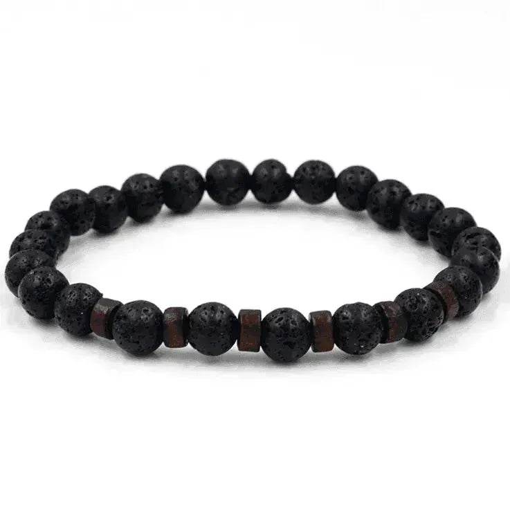 Personality Men's Black Volcanic Stone Bracelet - EX-STOCK Canada