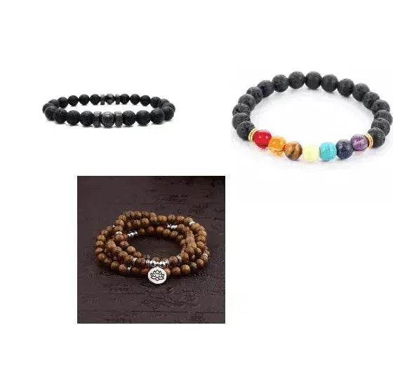 Personality Men's Black Volcanic Stone Bracelet - EX-STOCK Canada