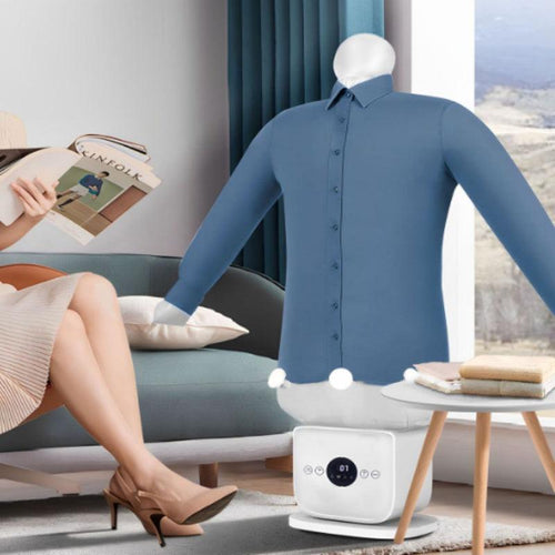Automatic inflatable ironing and drying machine front view white finish Canada