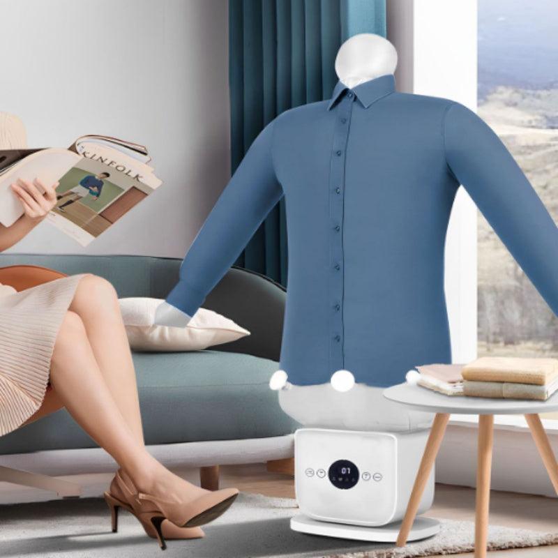Automatic inflatable ironing and drying machine front view white finish Canada