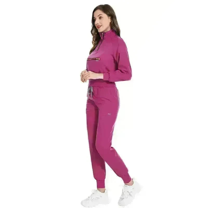 Leisure Jogging Surgical Gown Split Hospital Surgical Gown Stretch Nurse Suit EX-STOCK