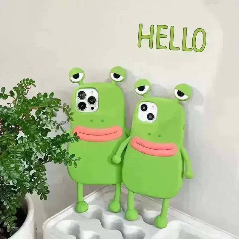 Cute Frog Cartoon Shockproof Bumper Phone Case for Girls - EX-STOCK CANADA