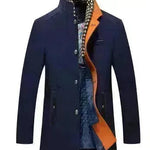 Medium Length Slim Fit And Versatile Stand Collar Men's Coat