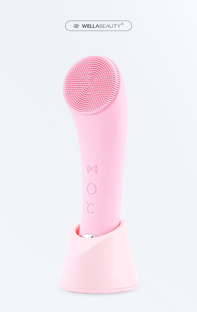 Cepillo de Limpieza Facial de Silicona Cepillo Facial Eléctrico Cepillo Facial Vibración Calefacción 