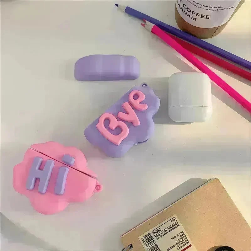 Cute Cartoon Lettered Airpod Earphone Silicone Protective Case - EX-STOCK CANADA