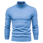 Men's Slim Fit Turtleneck Knit Sweater — Solid Color Winter Pullover S–5XL
