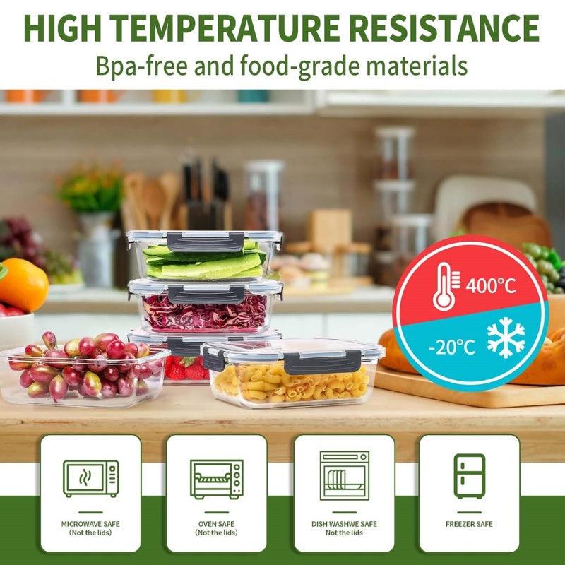 Glass Food Storage Containers With Lids - 5 Airtight Food Storage Containers 