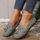 Women's Round Head Loafers Fashion Non-slip Soft Comfortable Flats Shoes 