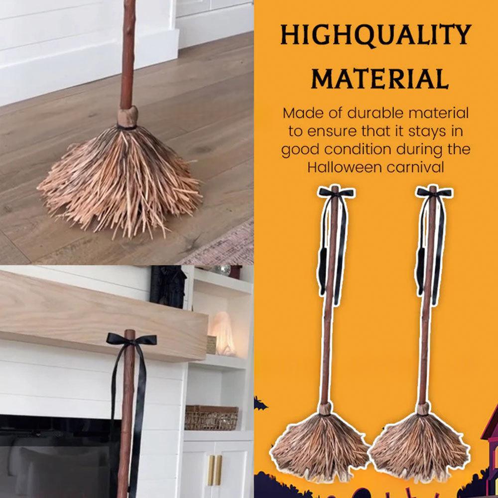 Sound-activated animated Halloween moving broom 1 metre prop – product view 2