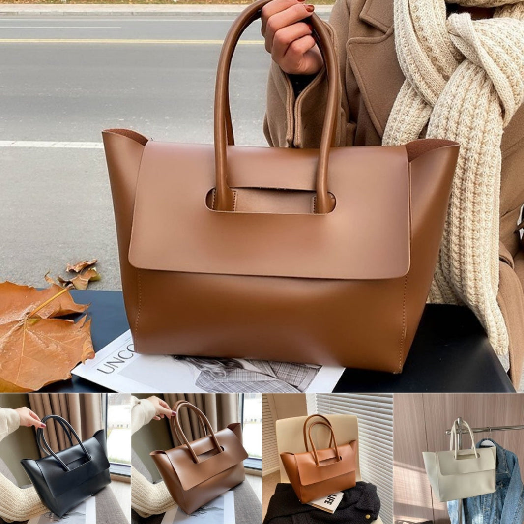 Fashion Leather Shoulder Bag Large Capacity Handbags Simple Retro Tote Bags EX-STOCK