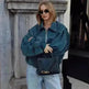 Oversized Fashion Zip-up Lapel Leather Jacket for women - EX-STOCK CANADA