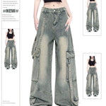 Retro Street style Oversized Baggy Cargo Jeans Pant Women - EX-STOCK CANADA