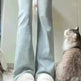Women's Light-colored High Waist Bootcut Jeans - EX-STOCK CANADA
