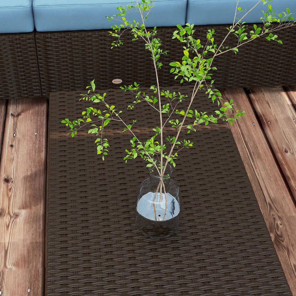 Juego de muebles de patio, cojines, sofá, loveseat, mesa de almacenamiento, azulEX-STOCK Canada 