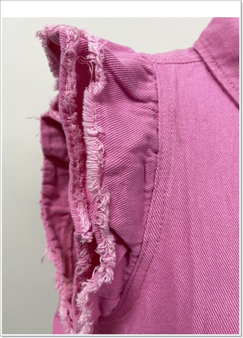 European And American Style Sleeveless Denim Jacket For Women EX-STOCK Canada 