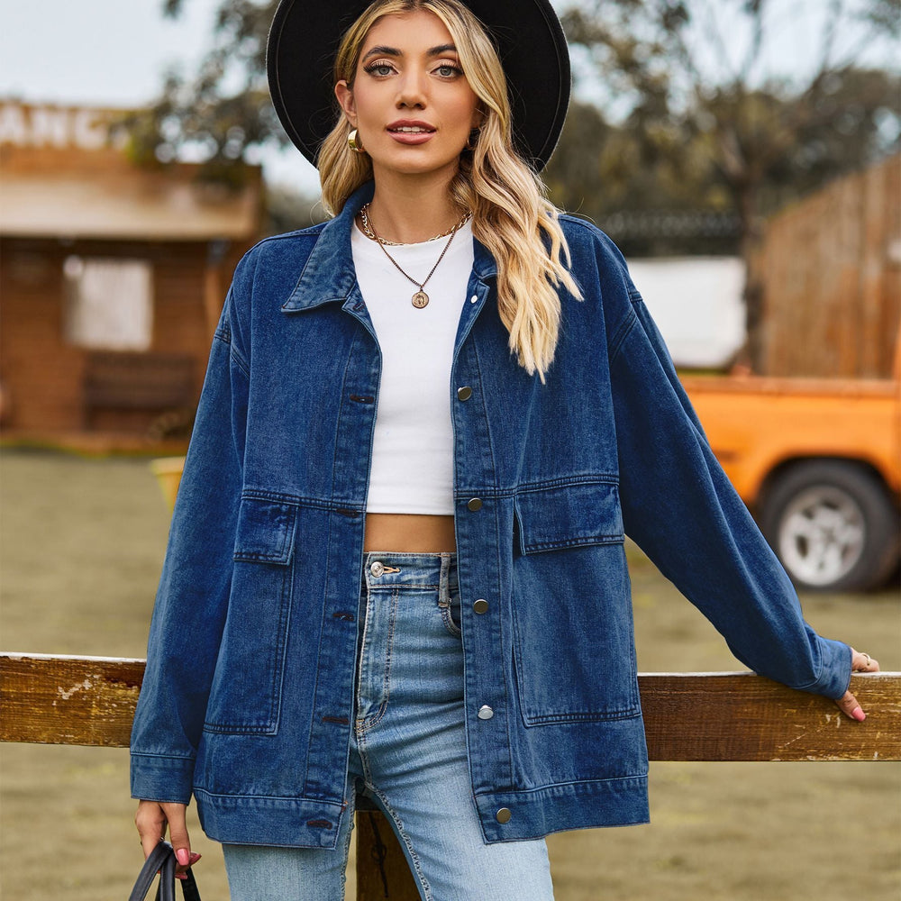 Versatile Slimming Retro Classic Loose Denim Casual Jacket Top For Women EX-STOCK Canada 