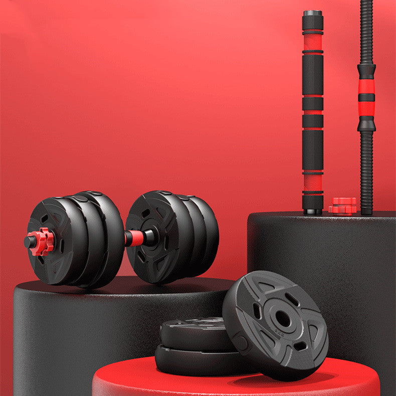Men's Home Rubber-covered Barbell Fitness Equipment Adjustable 