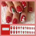 24 piezas de calcomanía de uñas falsas de Navidad de Navidad