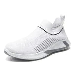 Fashion Mesh Sock Shoes With Striped Design Men Outdoor Breathable Slip-on Sneakers Casual Lightweight Running Sports Shoes - EX-STOCK CANADA