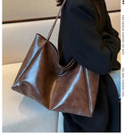 Women's Large Capacity Fashion Cattlehide Leather Shoulder Handbag - EX-STOCK CANADA