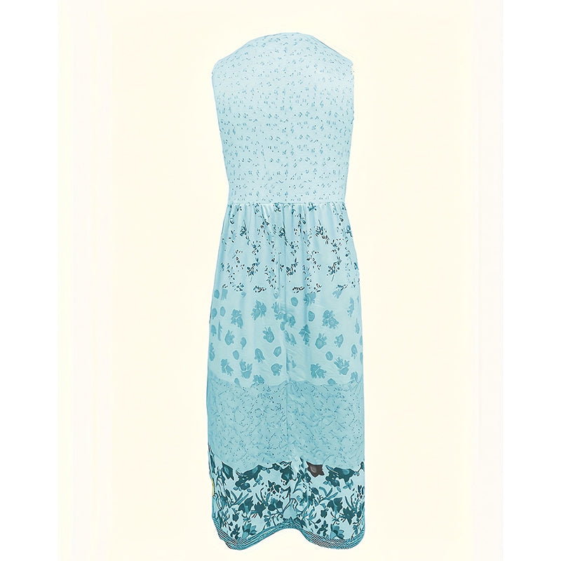 Casual Summer Boho Dress Floral Sleeveless Midi Dress EX-STOCK