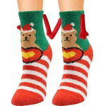 Soft Carton Christmas-themed Fleece Winter Home socks for Women - EX-STOCK CANADA
