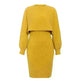 Women 2pcs Winter Outfit Cashmere dress Cropped Pullover top - EX-STOCK CANADA