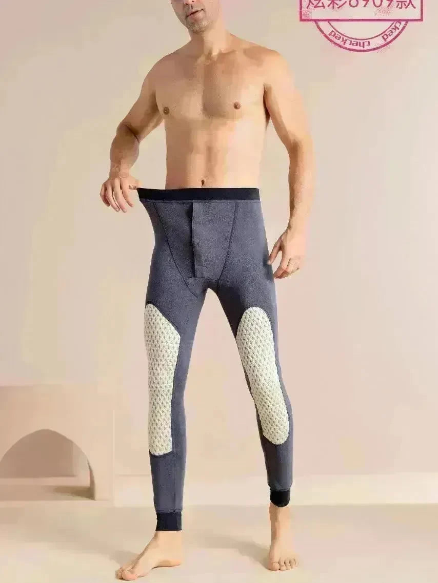 Men's Cotton Pants Graphene Waist Support Fleece-lined Long John - EX-STOCK CANADA