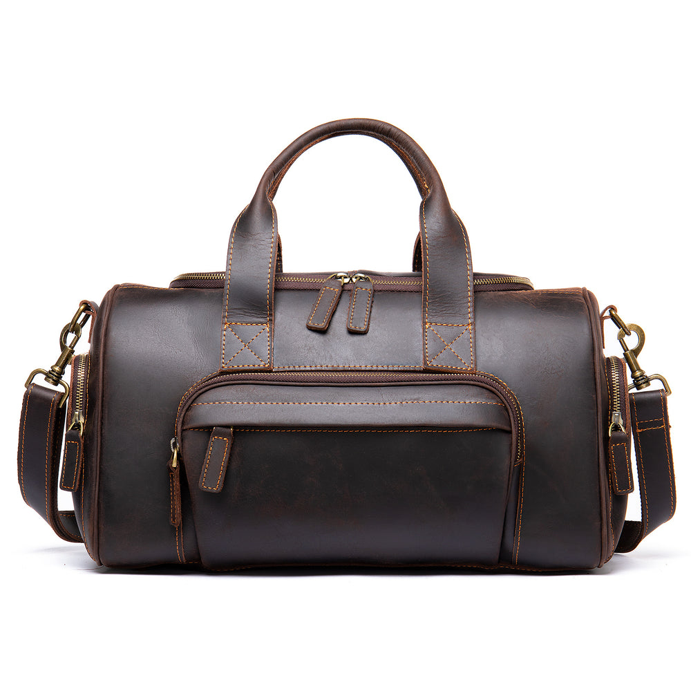 New Leather Handmade Retro Leather Men's Hand Luggage Bag Large Capacity | EX-STOCK Canada 
