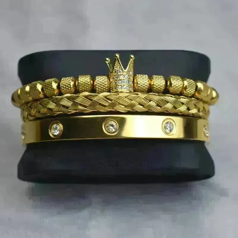 Crown Twist Woven Mesh With Diamond Digital Bracelet Set - EX-STOCK CANADA